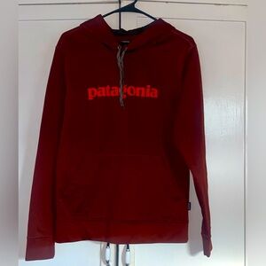 Patagonia Burgundy Hoodie with Red Logo